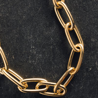 Maslo Oval Link Necklace, Gold