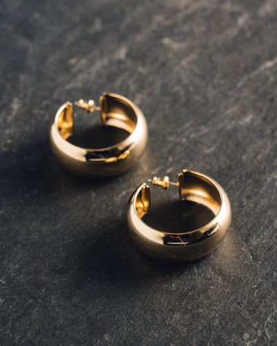 Maslo Domed Hoop Earrings, Gold