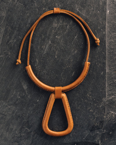 Crescioni Georgia Necklace, Saddle Brown