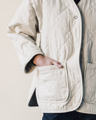 Micaela Greg Diamond Quilted Jacket, Cream