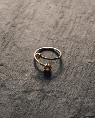 Mirta Citrine and Tourmaline Gold Wrap Ring