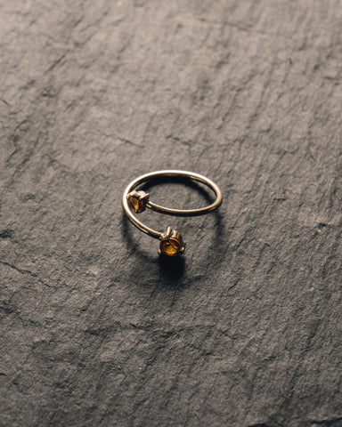 Mirta Citrine and Tourmaline Gold Wrap Ring