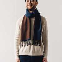 Universal Works Scarf, Blue/Chocolate