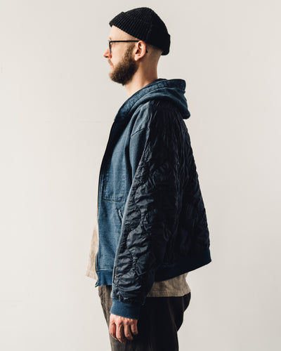 Kapital Fleece Knit Bivouac Hooded Blouson Unisex, Indigo