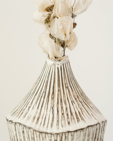 Ayame Bullock Short Neck Vase, Striped