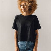 7115 Signature Textured Linen Tee, Black