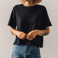 7115 Signature Textured Linen Tee, Black