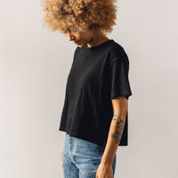 7115 Signature Textured Linen Tee, Black