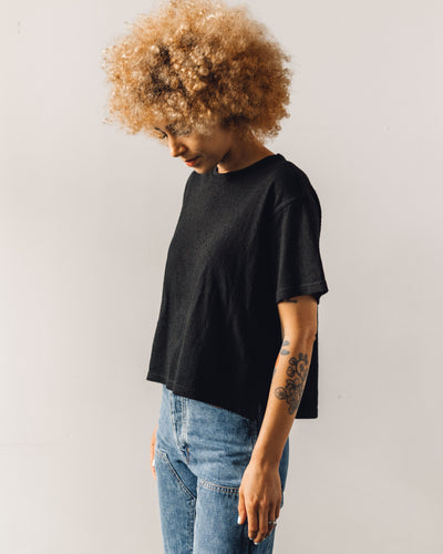 7115 Signature Textured Linen Tee, Black