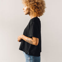 7115 Signature Textured Linen Tee, Black