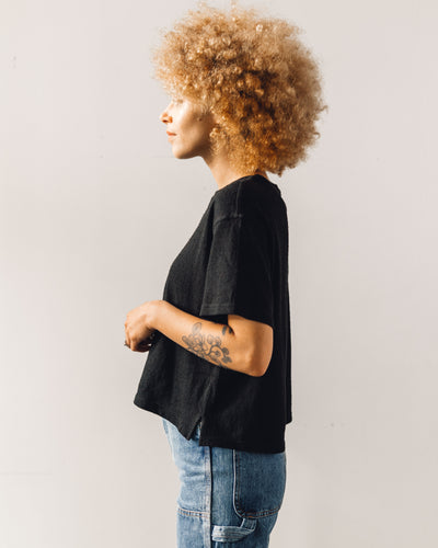 7115 Signature Textured Linen Tee, Black