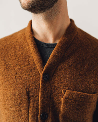 Universal Works Fleece Cardigan, Rust