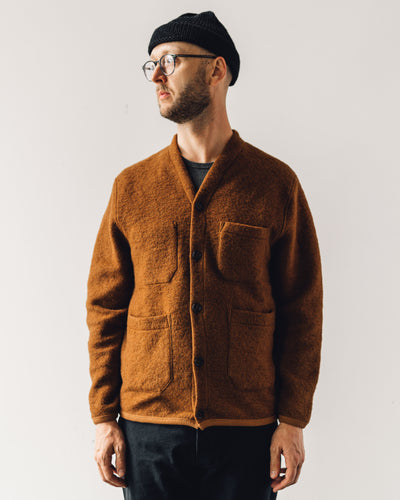 Universal Works Fleece Cardigan, Rust