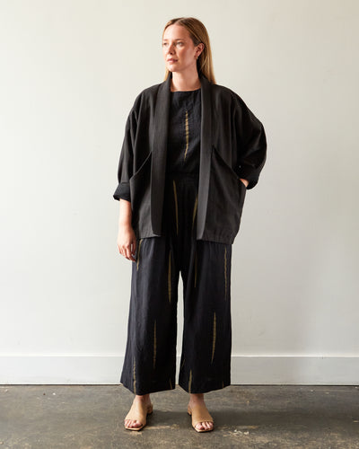 Uzi Pleat Pants, Black Scratch