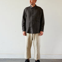 Evan Kinori Big Shirt II, Linen Houndstooth