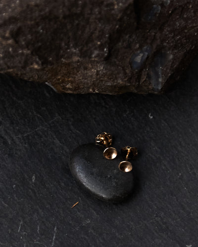 Another Feather Cup Studs, 14k Gold