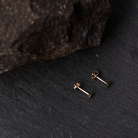 Another Feather Cup Studs, 14k Gold