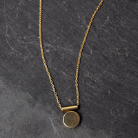 Another Feather Circle Necklace, Brass