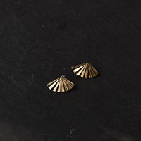 Another Feather Fan Earrings, Bronze