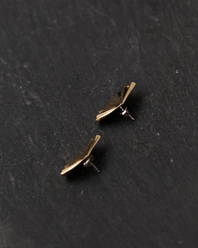 Another Feather Fan Earrings, Bronze