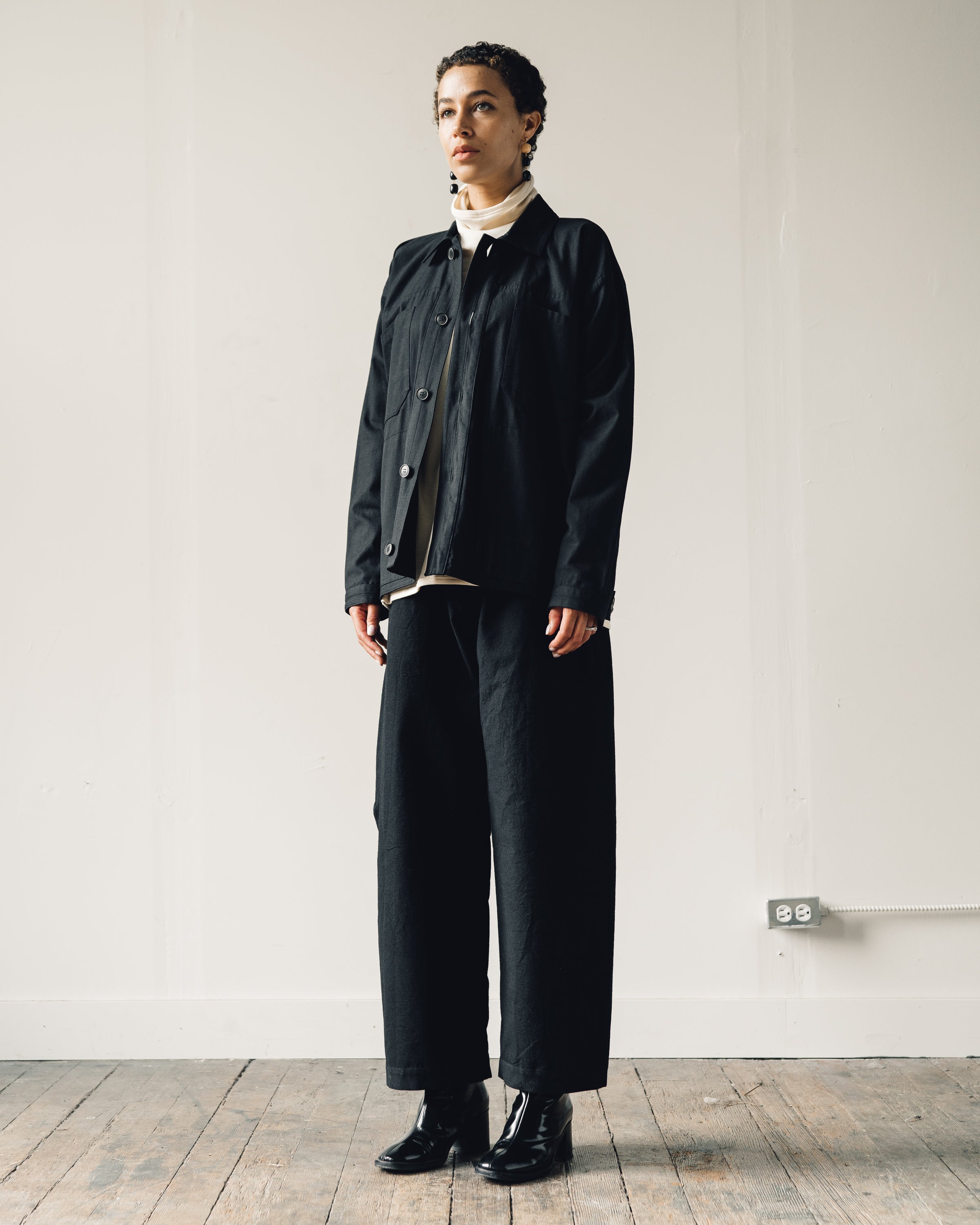 Jan-Jan Van Essche Jacket #30, Black Soft Twill – Glasswing