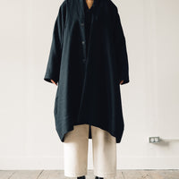 Jan-Jan Van Essche Coat #20, Black Padded Cotton/Wool