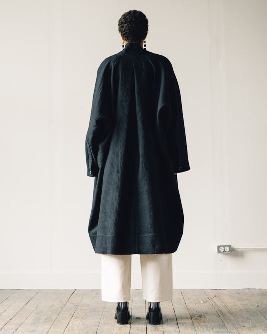Jan-Jan Van Essche Coat #20, Black Padded Cotton/Wool