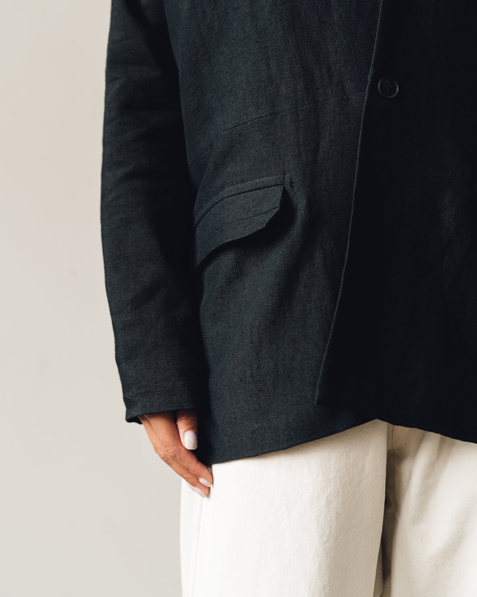 Jan-Jan Van Essche Jacket #36, Black Wool/Linen