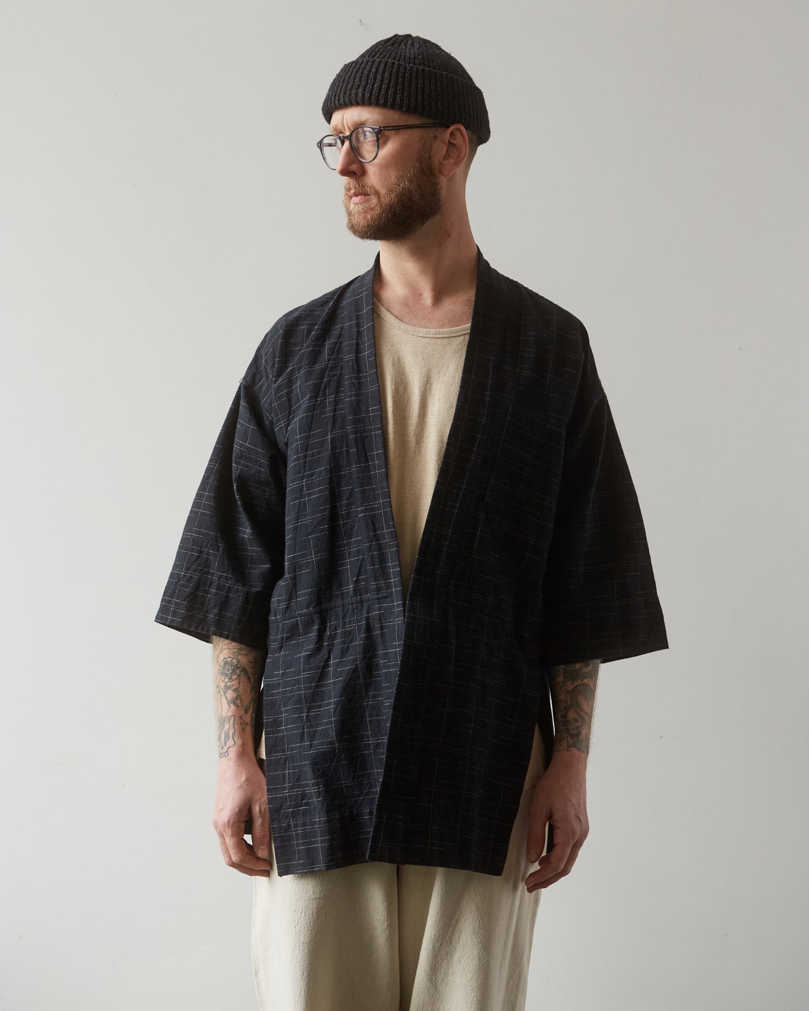 Jan-Jan Van Essche Unisex Kimono #10, Black Kasuri