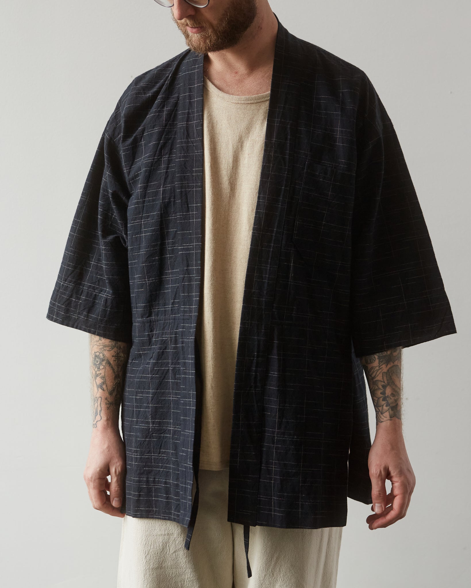 Jan-Jan Van Essche Unisex Kimono #10, Black Kasuri