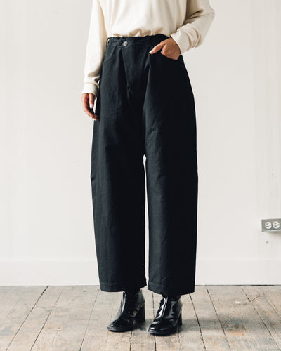 Jan-Jan Van Essche Trousers #53, Black Melange Cotton/Wool Canvas