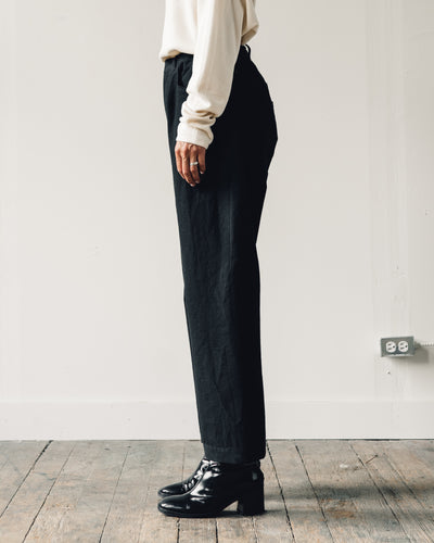 Jan-Jan Van Essche Trousers #53, Black Melange Cotton/Wool Canvas