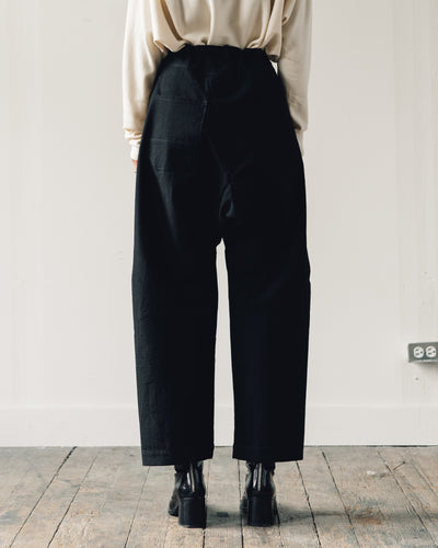 Jan-Jan Van Essche Trousers #53, Black Melange Cotton/Wool Canvas