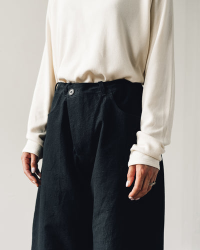 Jan-Jan Van Essche Trousers #53, Black Melange Cotton/Wool Canvas
