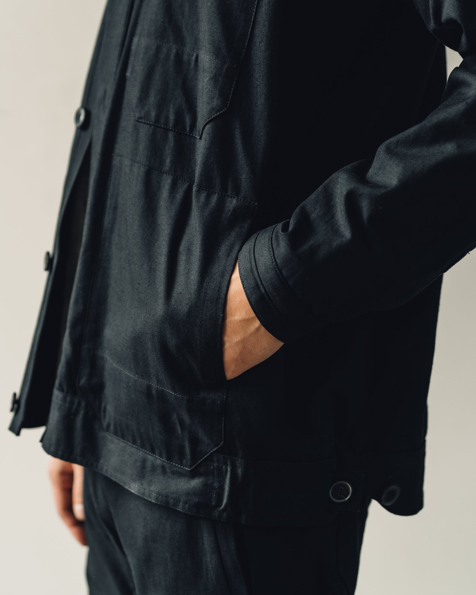 Jan-Jan Van Essche Jacket #30, Black Soft Twill
