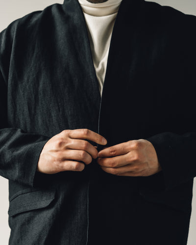 Jan-Jan Van Essche Jacket #36, Black Wool/Linen