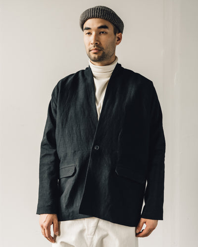 Jan-Jan Van Essche Jacket #36, Black Wool/Linen