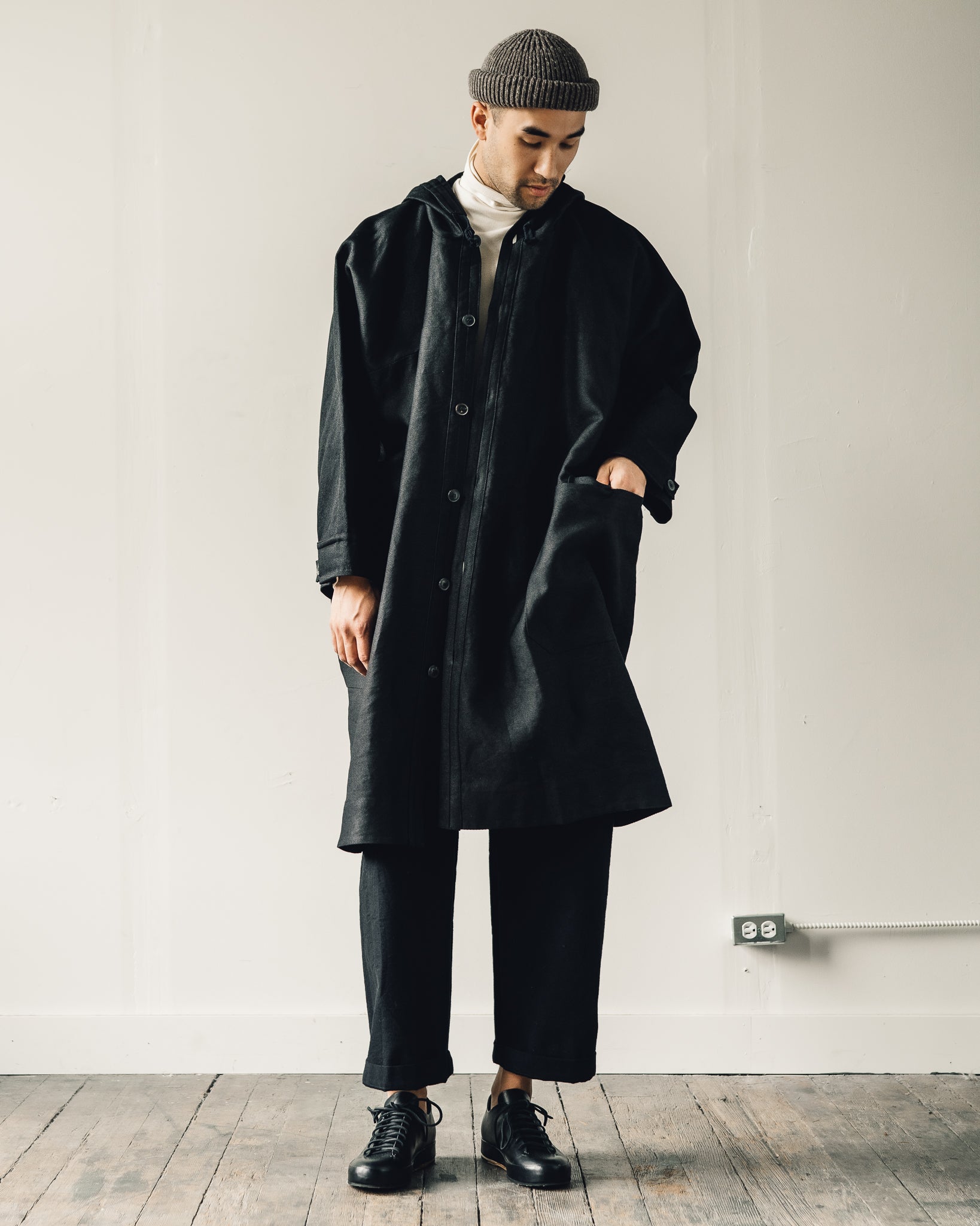 Jan-Jan Van Essche Parka #5, Jet Black Washi Drill – Glasswing