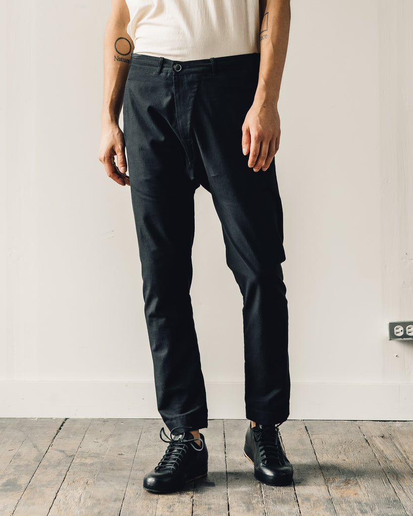 Jan-Jan Van Essche Trousers #49, Black Soft Twill | Glasswing