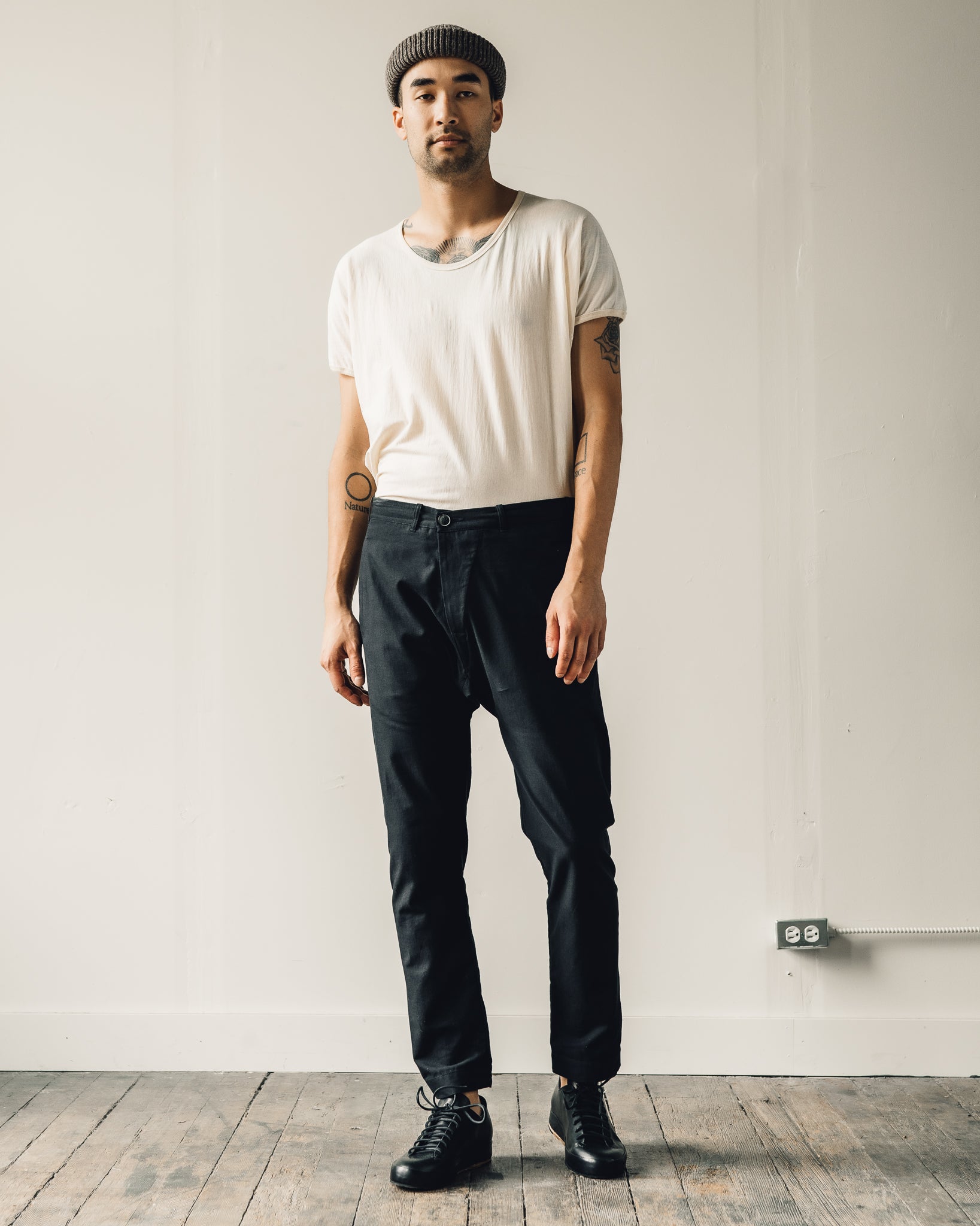 Jan-Jan Van Essche Trousers #49, Black Soft Twill