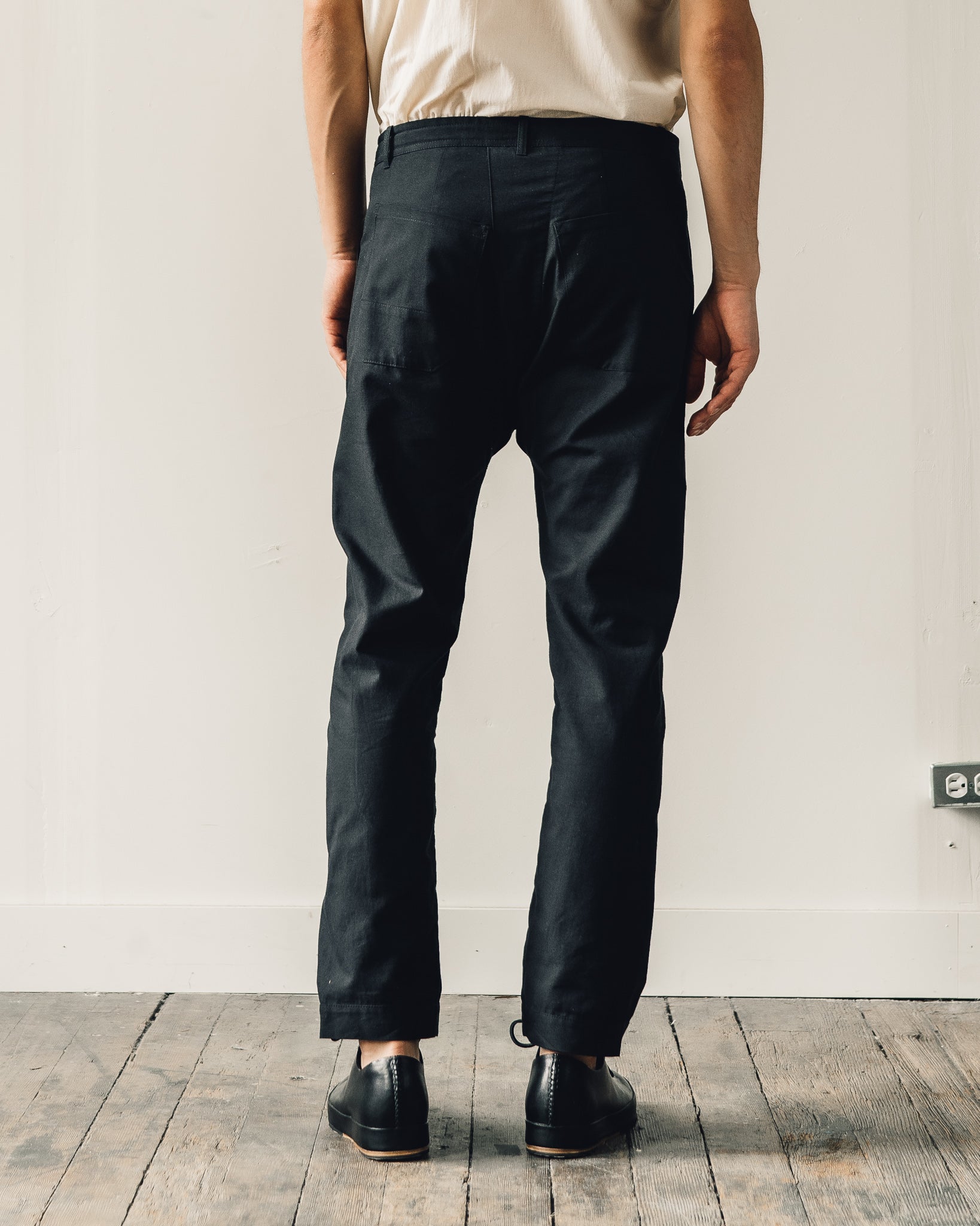 Jan-Jan Van Essche Trousers #49, Black Soft Twill
