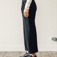 Jan-Jan Van Essche Trousers #53, Black Melange Cotton/Wool Canvas
