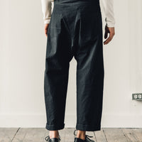 Jan-Jan Van Essche Trousers #53, Black Melange Cotton/Wool Canvas