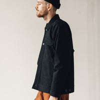 Jan-Jan Van Essche Jacket #34, Black Melange Cotton/Wool Canvas