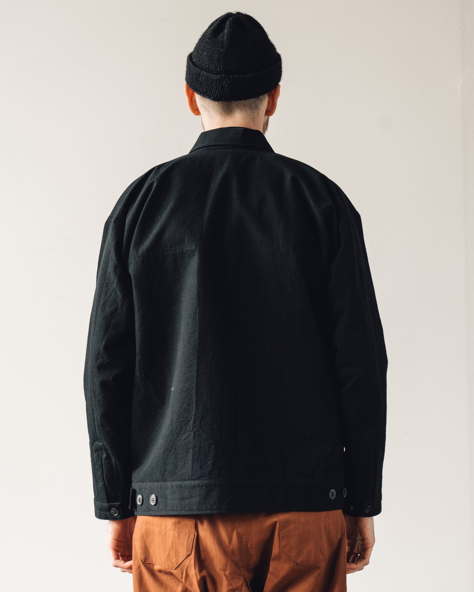 Jan-Jan Van Essche Jacket #34, Black Melange Cotton/Wool Canvas