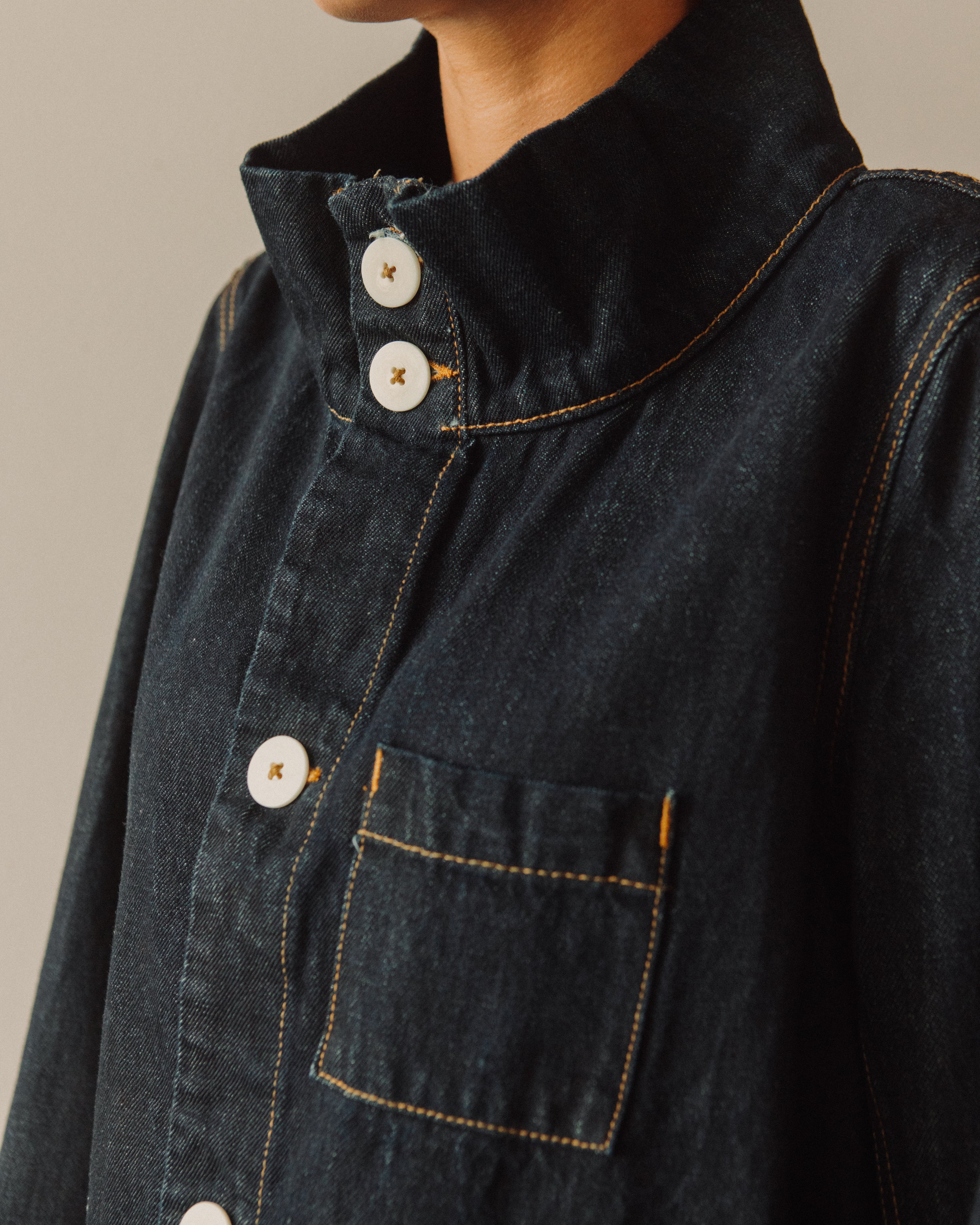 Jesse Kamm Japanese Denim Deck Jacket, Dark Blue – Glasswing
