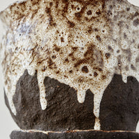 Jojo Corväiá Carved Ceramic Planter with Saucer, V-1125