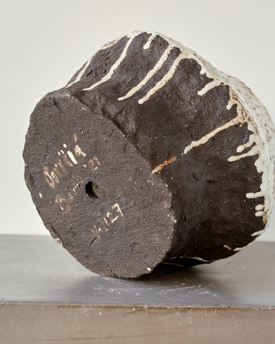 Jojo Corväiá Carved Ceramic Planter with Saucer, V-1127
