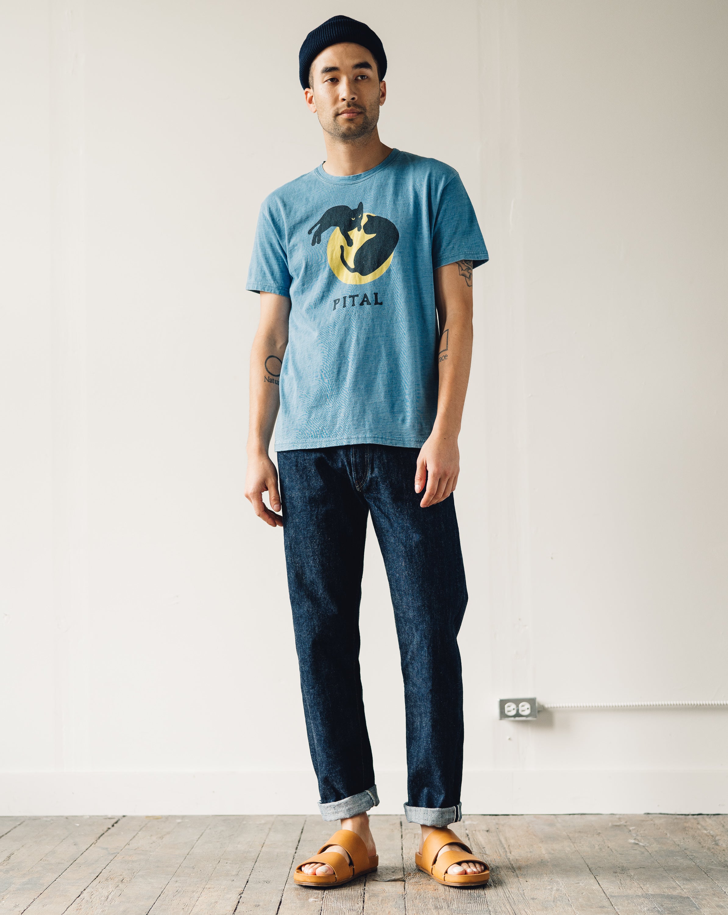 Kapital Catpital Tee, Indigo – Glasswing