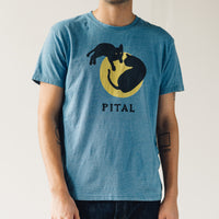 Kapital Catpital Tee, Indigo